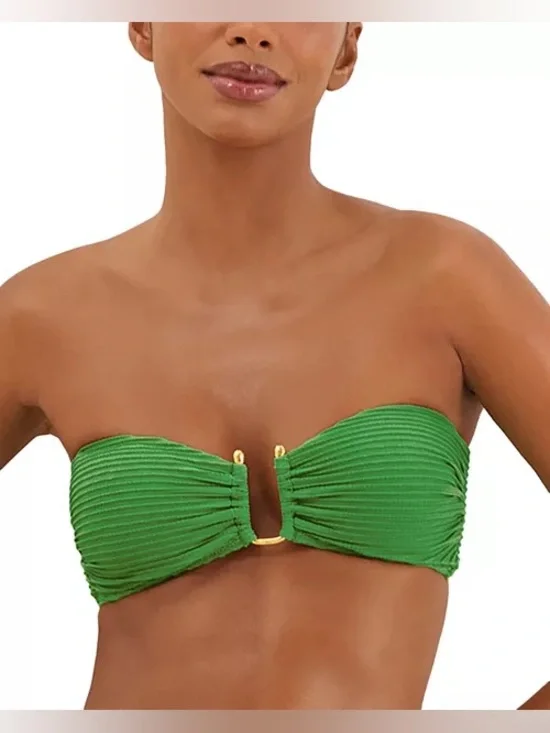 ViX Jill Bandeau Bikini Top Green Size L NWT - Picture 2 of 10